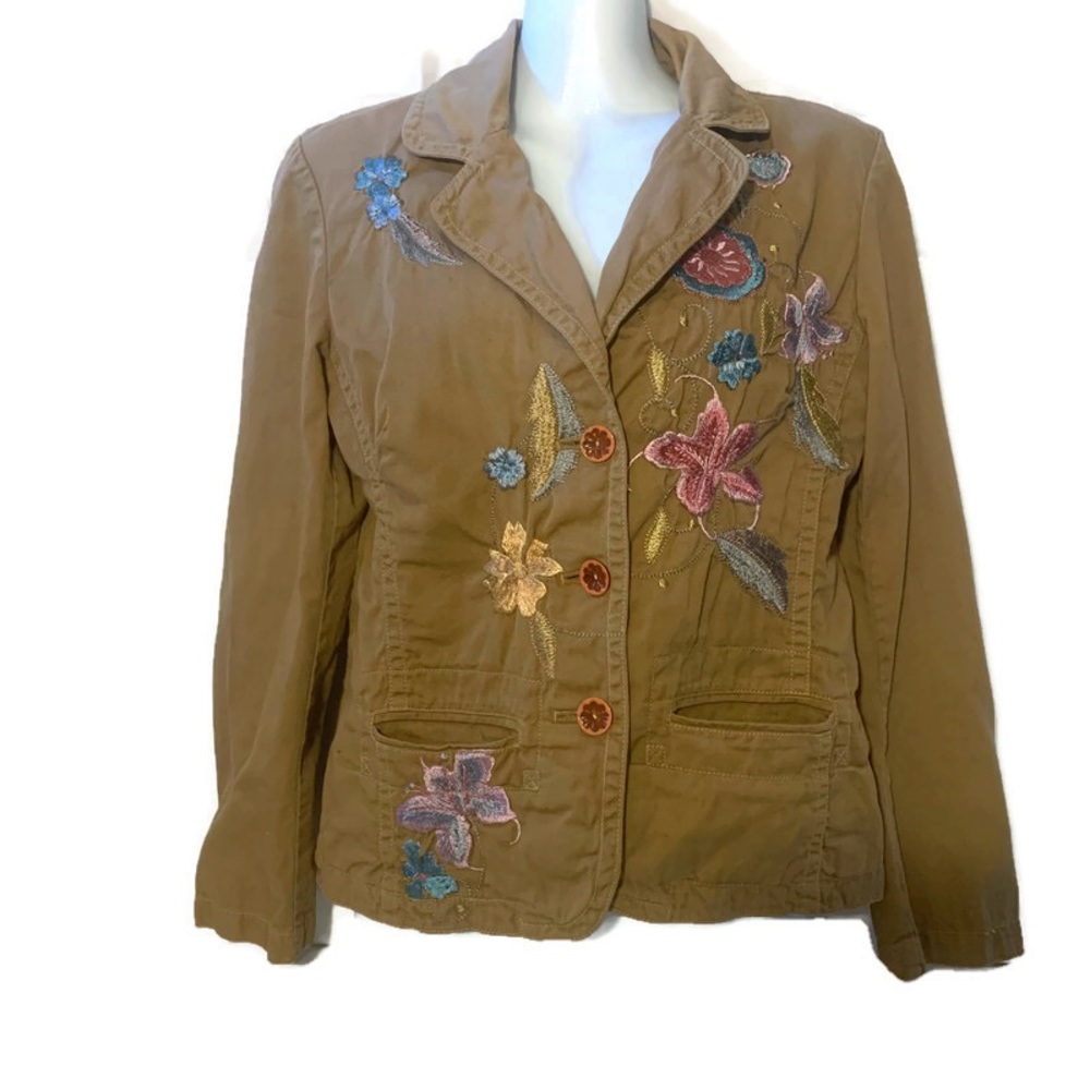 J. JILL Embroidered flower blazer jacket